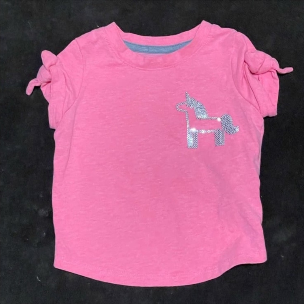Cat & Jack Size 12Months Pink Short Sleeve Unicorn Tee